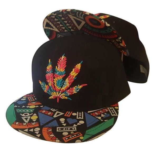 NWT DJ Designs Custom Embroidery Black 420 Snapback Hat One Size Festival $35 - Picture 1 of 3